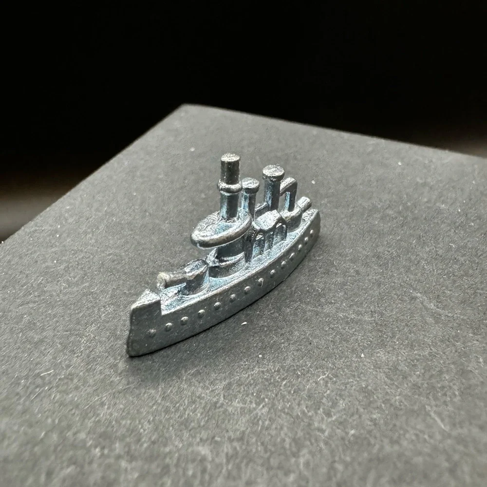 Miniature Monopoly Battleship Game Replacement Silver Ship Figurine